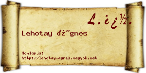 Lehotay Ágnes névjegykártya