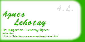 agnes lehotay business card